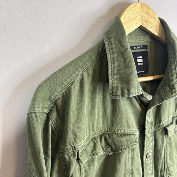 G-Star Raw ARC 3D Slim Fit Military Green Button Up Shirt Men’s XL - Picture 3 of 7